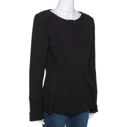 Roland Mouret Black Wool Rossini Peplum Jacket M