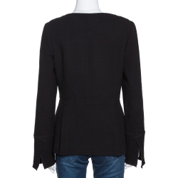 Roland Mouret Black Wool Rossini Peplum Jacket M