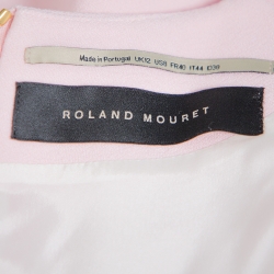 Pre Owned Roland Mouret Pink Crepe Draped Ardmore Midi Dress M