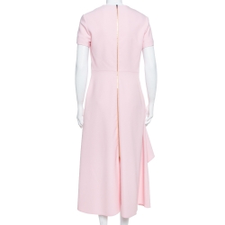 Pre Owned Roland Mouret Pink Crepe Draped Ardmore Midi Dress M