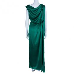 Roland Mouret Emerald Silk Column Gown M