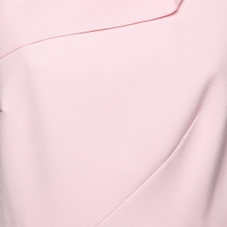 Pre Owned Roland Mouret Pink Crepe Asymmetrical Neck Jumpsuit L