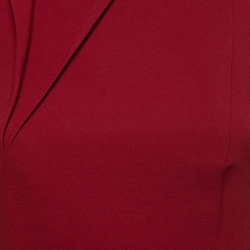 Pre Owned Roland Mouret Red Crepe Asymmetric Mermaid Gown M