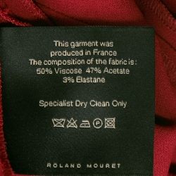 Pre Owned Roland Mouret Red Crepe Asymmetric Mermaid Gown M