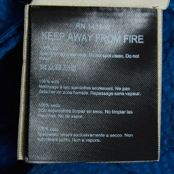 Pre Owned Roland Mouret Blue Textured Silk Top and Pants Set M