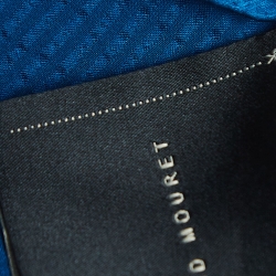 Pre Owned Roland Mouret Blue Textured Silk Top and Pants Set M