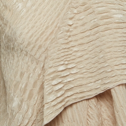 Pre Owned Roland Mouret Beige Crinkle Silk Asymmetric Draped Blouse M