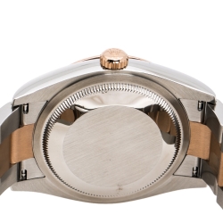 Pre Owned ساعة يد نسائية رولكس اويسترستيل دايتجست M126231-0016 ذهب وردي عيار 18 بيضاء 36 مم