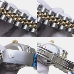 Pre Owned Rolex Champagne Diamond 18k Yellow Gold Stainless Steel Datejust 79173 Automatic Women's Wristwatch 26 mm