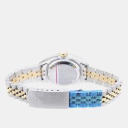 Pre Owned Rolex Champagne Diamond 18k Yellow Gold Stainless Steel Datejust 79173 Automatic Women's Wristwatch 26 mm