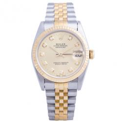مملوكة مسبقًا Rolex Gold 18K Yellow Gold and Stainless Steel DateJust Women's Wristwatch 31MM