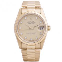 مملوكة مسبقًا Rolex Gold 18K Yellow Gold DateJust Women's Wristwatch 31MM