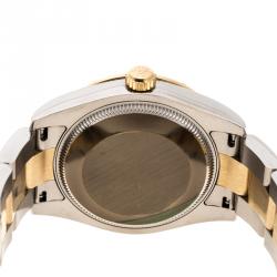 Pre Owned Rolex Champagne Floral Dial Stainless Steel and 18K Yellow Gold Oyster Perpetual Datejust 178343 Women's Watch 31 mm