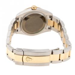 Pre Owned Rolex Champagne Floral Dial Stainless Steel and 18K Yellow Gold Oyster Perpetual Datejust 178343 Women's Watch 31 mm