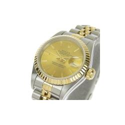 Pre Owned Rolex Champagne 18K Yellow Gold and Stainless Steel Datejust Women's Wristwatch 26MM