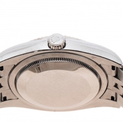 مملوكة مسبقًا Rolex Dark Mother of Pearl 18K White Gold and Stainless Steel Diamonds Datejust 116234 Women's Wristwatch 36 mm