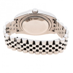 مملوكة مسبقًا Rolex Dark Mother of Pearl 18K White Gold and Stainless Steel Diamonds Datejust 116234 Women's Wristwatch 36 mm