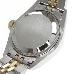 Pre Owned Rolex Champagne Red 18K Yellow Gold and Stainless Steel Datejust 69173 Women's Wristwatch 26 MM