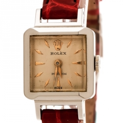 Rolex Cream Stainless Steel Vintage Precision 9158 Women's Wristwatch 17 mm
