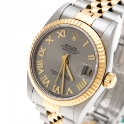 مملوكة مسبقًا ساعة يد نسائية رولكس لايدي ديت جست 31 68273 ستانلس ستيل ذهب أصفر عيار 18 رصاصية 31 مم