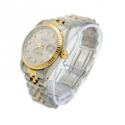 Pre Owned ساعة يد نسائية رولكس دايت جست مينا ألماس ذهب و ستيل رصاصي 31 مم