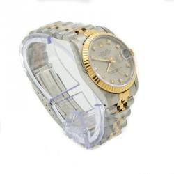 Pre Owned ساعة يد نسائية رولكس دايت جست مينا ألماس ذهب و ستيل رصاصي 31 مم