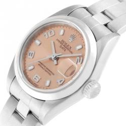Pre Owned Rolex Salmon Stainless Steel Date 79160 Women's Wristwatch 26MM