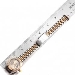 Pre Owned Rolex Slate 18K Yellow Gold and Stainless Steel Datejust 69173 Women's Wristwatch 26MM