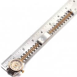 Pre Owned Rolex Ivory 18K Yellow Gold and Stainless Steel Datejust 69173 Women's Wristwatch 26MM