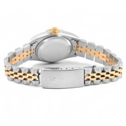 Pre Owned Rolex Ivory 18K Yellow Gold and Stainless Steel Datejust 69173 Women's Wristwatch 26MM