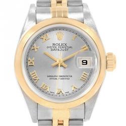 مملوكة مسبقًا Rolex Slate 18K Yellow Gold and Stainless Steel Datejust 79163 Women's Wristwatch 26MM