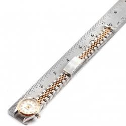 Pre Owned Rolex White 18K Yellow Gold and Stainless Steel Datejust 79173 Women's Wristwatch 26MM