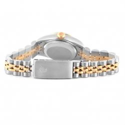 Pre Owned Rolex White 18K Yellow Gold and Stainless Steel Datejust 79173 Women's Wristwatch 26MM