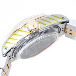 مملوكة مسبقًا Rolex Gold Stainless Steel 18K Yellow Gold Diamond Datejust 69173 Women's Wristwatch 26 mm