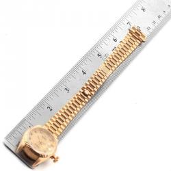 Pre Owned Rolex Champagne 18K Yellow Gold Diamond President 69178 Women's Wristwatch 26MM