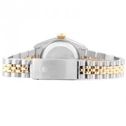 مملوكة مسبقًا ساعة يد نسائية رولكس ديت جست 69173 ستانلس ستيل وذهب أصفر عيار 18 زرقاء 26مم