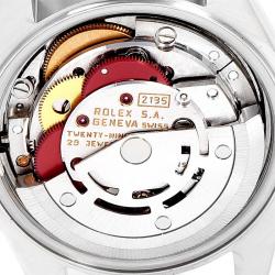 مملوكة مسبقًا ساعة يد نسائية رولكس ديت جست 69173 ستانلس ستيل وذهب أصفر عيار 18 زرقاء 26مم