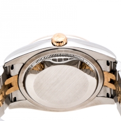 Pre Owned Rolex   Brown Floral Dial Stainless Steel 18K Rose Gold Oyster Perpetual Datejust 36 Women's Wristwatch 36 mm