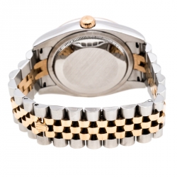 Pre Owned Rolex   Brown Floral Dial Stainless Steel 18K Rose Gold Oyster Perpetual Datejust 36 Women's Wristwatch 36 mm