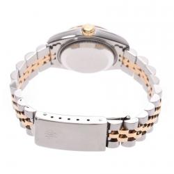 مملوكة مسبقًا Rolex Champagne Yellow Gold and Stainless Steel Datejust 69173G Women's Wristwatch 25MM