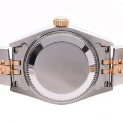 مملوكة مسبقًا Rolex Champagne Yellow Gold and Stainless Steel Datejust 69173G Women's Wristwatch 25MM