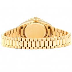 مملوكة مسبقًا Rolex Champagne Diamonds And Ruby 18K Yellow Gold President Datejust 69068 Women's Wristwatch 26 MM