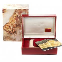 مملوكة مسبقًا ساعة يد نسائية رولكس بريزيدينت دايتجست 69278 ذهب أصفر عيار 18 و ألماس زرقاء 26 مم