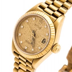 Pre Owned Rolex Jubilee 18K Yellow Gold Vintage Datejust 69138 Women's Wristwatch 26 mm