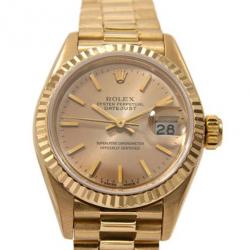 Rolex President 18K Yellow Gold Oyster Perpetual Datejust Womens Wristwatch 28 MM