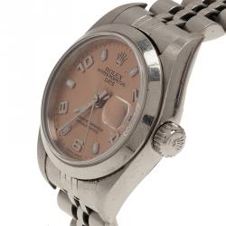 Pre Owned Rolex Pink Stainless Steel 79160 Datejust Women's Wristwatch 26MM