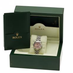 Pre Owned Rolex Pink Stainless Steel 79160 Datejust Women's Wristwatch 26MM