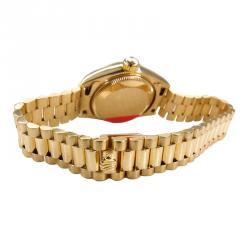 Pre Owned Rolex Gold 18K Yellow Gold Datejust Women's Wristwatch 26MM