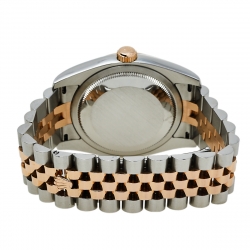 Pre Owned Rolex Black Diamonds 18K Rose Gold And Stainless Steel Datejust Automatic Women's Wristwatch 37MM