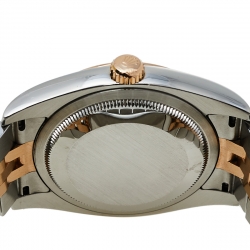 Pre Owned Rolex Black Diamonds 18K Rose Gold And Stainless Steel Datejust Automatic Women's Wristwatch 37MM